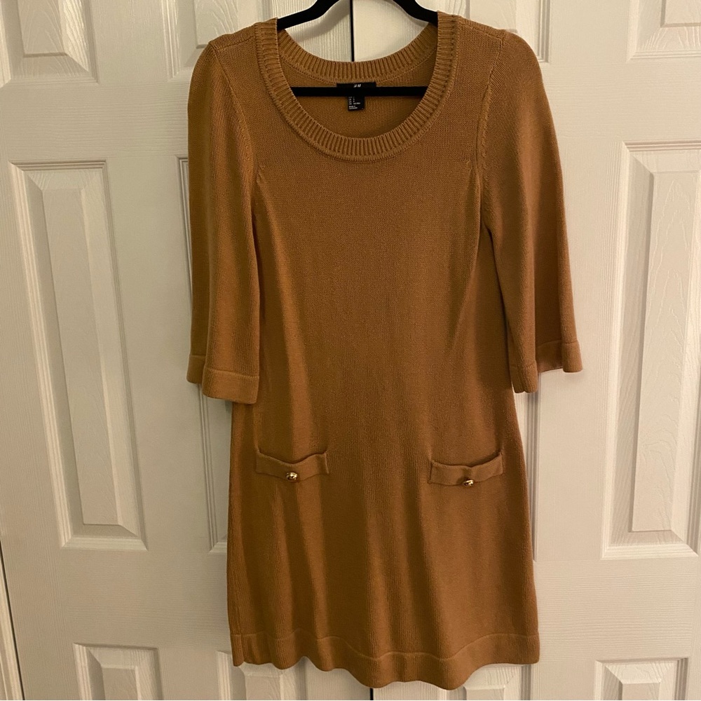 H&M Cognac Sweater Dress | small